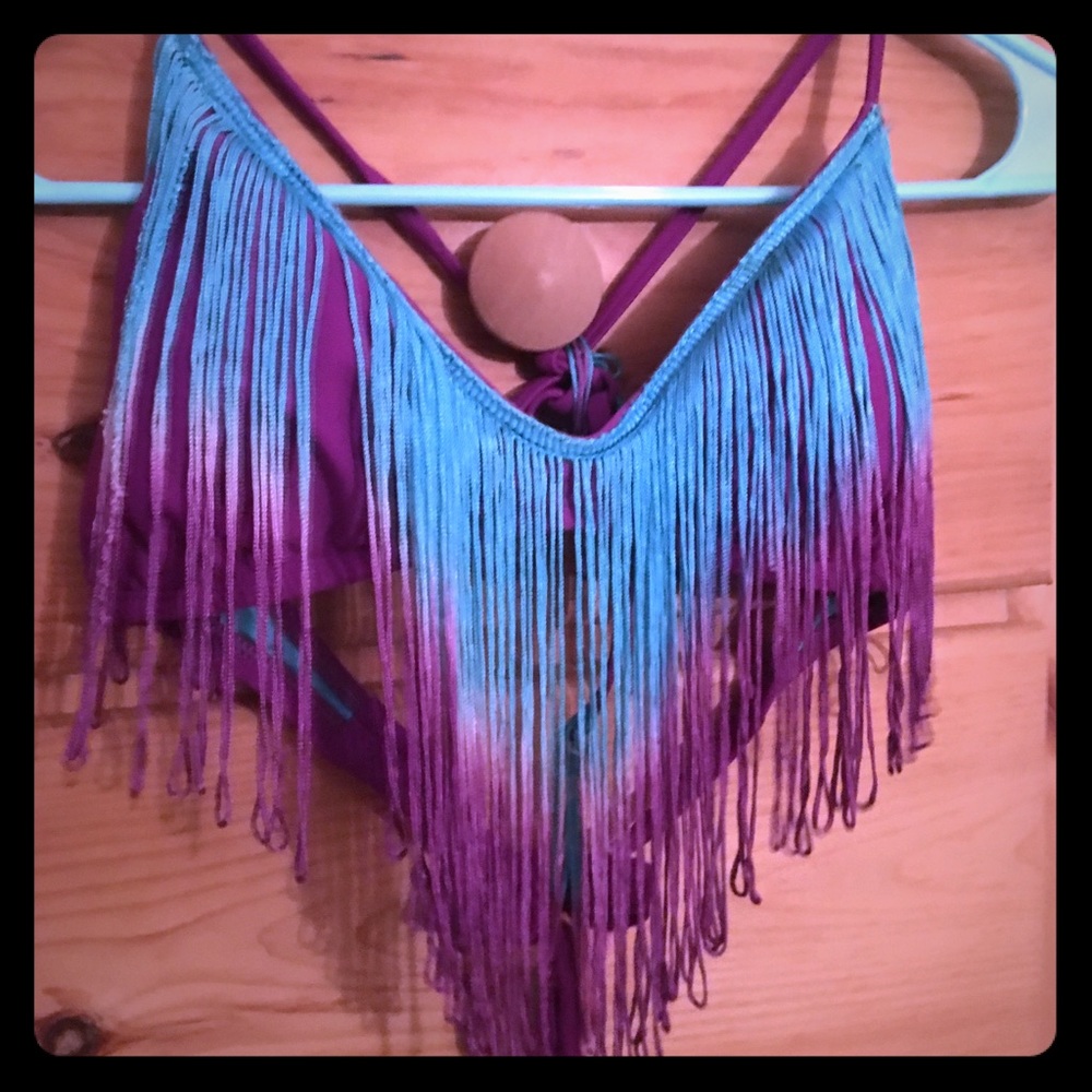 Beautiful 2 piece fringe swim suit